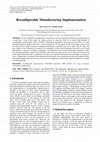 Research paper thumbnail of Reconfigurable Manufacturing Implementation