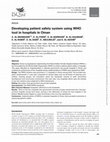 Research paper thumbnail of Developing patient safety system using WHO tool in hospitals in Oman