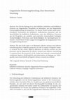 Research paper thumbnail of Linguistische Erinnerungsforschung. Eine theoretische Verortung