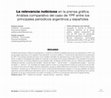 Research paper thumbnail of The importance of the news in press. Comparative analysis of the YPF’s media treatment between the main Argentinia/La relevancia noticiosa en la prensa gráfica. Análisis comparativo del caso de YPF entre los principales periódicos argentinos y españoles