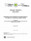 Research paper thumbnail of Developing forest management strategies based on fire regimes in northwestern Quebec, Canada