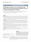 Research paper thumbnail of Antidiabetic properties of an Ethanolic leaf extract of Launaea taraxacifolia (Willd.) Amin ex C. Jeffrey (Asteraceae) in SD rats