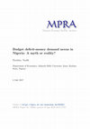 Research paper thumbnail of Budget deficit-money demand nexus in Nigeria: A myth or reality?