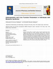 Research paper thumbnail of Anthropometry and Liver Function Parameters in Individuals with Metabolic Syndrome