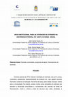 Research paper thumbnail of Apoio Institucional Para as Atividades De Extensão Na Universidade Federal De Santa Catarina - Brasil