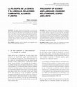 Research paper thumbnail of La filosofía de la ciencia y el lenguaje: relaciones cambiantes, alcances y límites