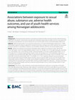 Research paper thumbnail of Associations between exposure to sexual abuse, substance use, adverse health outcomes, and use of youth health services among Norwegian adolescents