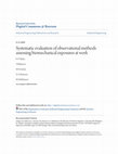 Research paper thumbnail of Systematic evaluation of observational methods assessing biomechanical exposures at work