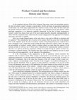 Research paper thumbnail of Workers’ Control and Revolution: History and Theory