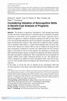 Research paper thumbnail of Considering Valuation of Noncognitive Skills in Benefit-Cost Analysis of Programs for Children