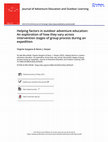 Research paper thumbnail of Helping factors in outdoor adventure education: An exploration of how they vary across intervention stages of group process during an expedition