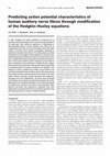 Research paper thumbnail of Predicting action potential characteristics of human auditory nerve fibres through modification of the Hodgkin-Huxley equations