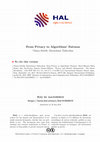 Research paper thumbnail of From Privacy to Algorithms’ Fairness