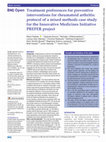 Research paper thumbnail of Treatment preferences for preventive interventions for rheumatoid arthritis: protocol of a mixed methods case study for the Innovative Medicines Initiative PREFER project