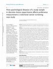 Research paper thumbnail of &lt;p&gt;How psychological distance of a study sample in discrete choice experiments affects preference measurement: a colorectal cancer screening case study&lt;/p&gt