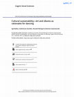 Research paper thumbnail of Cultural sustainability-Art and Ubuntu as rationales for dancing