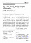 Research paper thumbnail of Effects of stream velocity and phosphorus concentrations on alkaline phosphatase activity and carbon:phosphorus ratios in periphyton