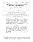 Research paper thumbnail of Eating behaviors in a male and female community sample: psychometric properties of the DEBQ