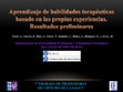 Research paper thumbnail of Aprendizaje de habilidades terapéuticas basado en las propias experiencias. Resultados preliminares