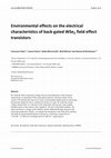 Research paper thumbnail of Environmental Effects on the Electrical Characteristics of Back-Gated WSe&lt;sub&gt;2&lt;/sub&gt; Field Effect Transistors