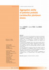 Research paper thumbnail of Aggregation ability of potential probiotic Lactobacillus plantarum strains