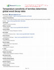 Research paper thumbnail of Temperature sensitivity of termites determines global wood decay rates