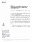 Research paper thumbnail of Correction: Effect of body mass index on diabetogenesis factors at a fixed fasting plasma glucose level