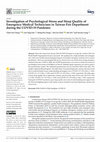 Research paper thumbnail of Investigation of Psychological Stress and Sleep Quality of Emergency Medical Technicians in Taiwan Fire Department during the COVID-19 Pandemic