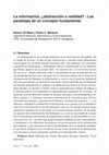 Research paper thumbnail of La información, ¿abstracción o realidad?: Las paradojas de un concepto fundamental