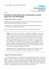 Research paper thumbnail of Introduction to the Special Issue on Information: Selected Papers from “FIS 2010 Beijing”