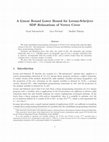 Research paper thumbnail of A Linear Round Lower Bound for Lovasz-Schrijver SDP Relaxations of Vertex Cover