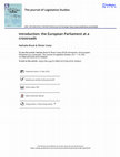 Research paper thumbnail of Introduction: the European Parliament at a crossroads