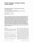 Research paper thumbnail of Protein hydrogen exchange: Testing current models