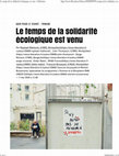 Research paper thumbnail of Le temps de la solidarité écologique est venu