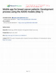 Research paper thumbnail of Mobile app for breast cancer patients: Development process using the ADDIE models (Step 1)