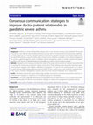 Research paper thumbnail of Consensus communication strategies to improve doctor-patient relationship in paediatric severe asthma