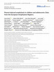 Research paper thumbnail of Peanut induced anaphylaxis in children and adolescents: data from the European Anaphylaxis Registry