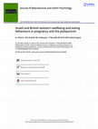 Research paper thumbnail of Israeli and British women's wellbeing and eating behaviours in pregnancy and postpartum