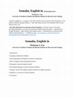 Research paper thumbnail of Somalia, English in (forthcoming soon