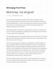 Research paper thumbnail of Mulroney: not all good