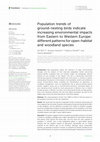 Research paper thumbnail of Population trends of ground-nesting birds indicate increasing environmental impacts from Eastern to Western Europe: different patterns for open-habitat and woodland species