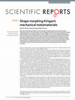 Research paper thumbnail of Shape morphing Kirigami mechanical metamaterials