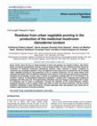 Research paper thumbnail of Residues from urban vegetable pruning in the production of the medicinal mushroom Ganoderma lucidum