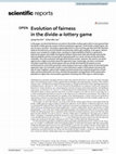 Research paper thumbnail of Evolution of fairness in the divide-a-lottery game