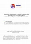 Research paper thumbnail of Numerical Characterization of Acoustic Properties of A Novel Bio-based Porous Epoxy Resin