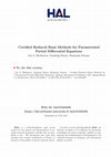 Research paper thumbnail of Certified Reduced Basis Methods for Parametrized Partial Differential Equations