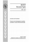 Research paper thumbnail of Financial Sector Development in Transition Economies: Lessons from the First Decade