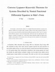 Research paper thumbnail of Converse Lyapunov–Krasovskii theorems for systems described by neutral functional differential equations in Hale's form