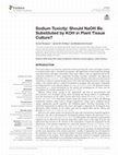 Research paper thumbnail of Sodium Toxicity: Should NaOH Be Substituted by KOH in Plant Tissue Culture?