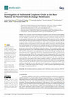 Research paper thumbnail of Investigation of Sulfonated Graphene Oxide as the Base Material for Novel Proton Exchange Membranes